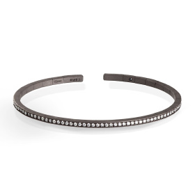 Bracelet de printemps pour homme Mano J en titane entièrement serti de 99 diamants blancs