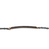 Bracelet pour homme Mano J avec barre en titane, 19 diamants noirs, or rouge 9 carats et or 18 carats