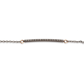 Bracelet pour homme Mano J avec barre en titane, 19 diamants blancs et or rouge 19 carats