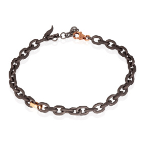 Bracelet pour homme Mano J avec chaîne en titane et or rouge 9 carats