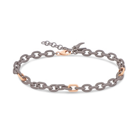 Bracelet pour homme Mano J avec chaîne en titane et or rouge 9 carats