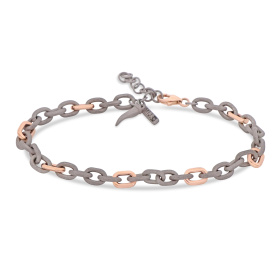Bracelet pour homme Mano J avec chaîne en titane et or rouge 9 carats