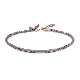 Bracelet pour homme Mano J avec chaîne Scooby-Doo et plaque en titane sertie de diamants blancs