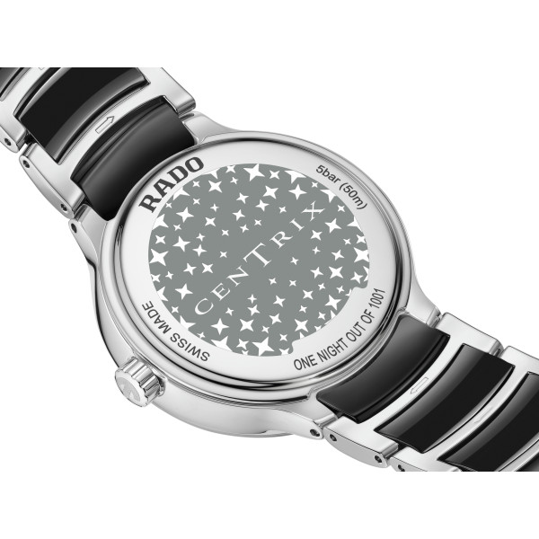 Montre Rado Centrix Moonphase Limited Edition Quartz Cadran Noir Bracelet Noir