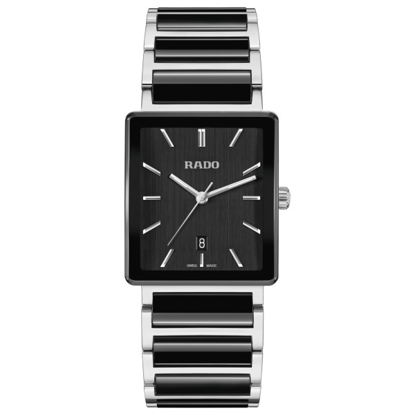 Montre Rado Integral Diamonds Quartz Cadran Noir Brossé Bracelet Céramique Noir