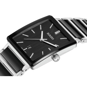 Montre Rado Integral Diamonds Quartz Cadran Noir Brossé Bracelet Céramique Noir