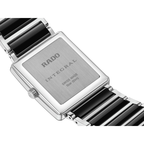 Montre Rado Integral Diamonds Quartz Cadran Noir Brossé Bracelet Céramique Noir