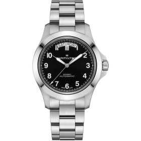 Montre Hamilton Khaki Field King Day-Date 40 mm Cadran Noir Bracelet Acier