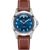 Montre Hamilton Khaki Field King Day-Date 40 mm Cadran Bleu Bracelet Cuir de vachette