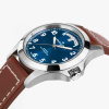 Montre Hamilton Khaki Field King Day-Date 40 mm Cadran Bleu Bracelet Cuir de vachette