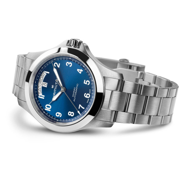Montre Hamilton Khaki Field King Day-Date 40 mm Cadran Bleu Bracelet Acier
