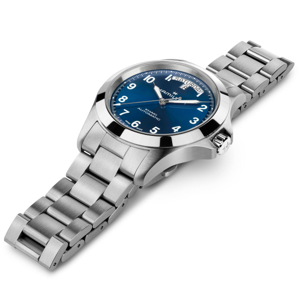 Montre Hamilton Khaki Field King Day-Date 40 mm Cadran Bleu Bracelet Acier