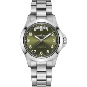 Montre Hamilton Khaki Field King Day-Date 40 mm Cadran Vert Bracelet Acier