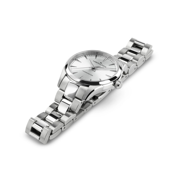 Montre Hamilton Jazzmaster Quartz 32 mm Cadran Argenté Bracelet Acier