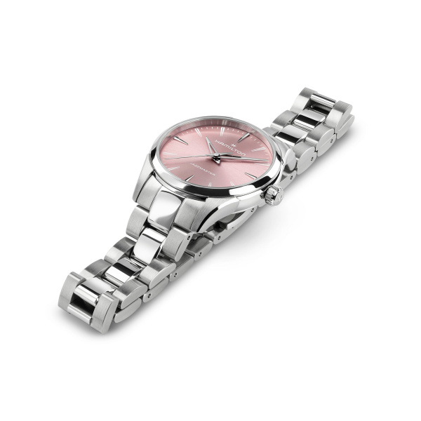 Montre Hamilton Jazzmaster Quartz 32 mm Cadran Rose Bracelet Acier