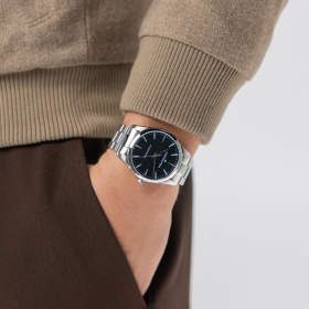 Montre Hamilton Jazzmaster Quartz 40 mm Cadran Noir Bracelet Acier