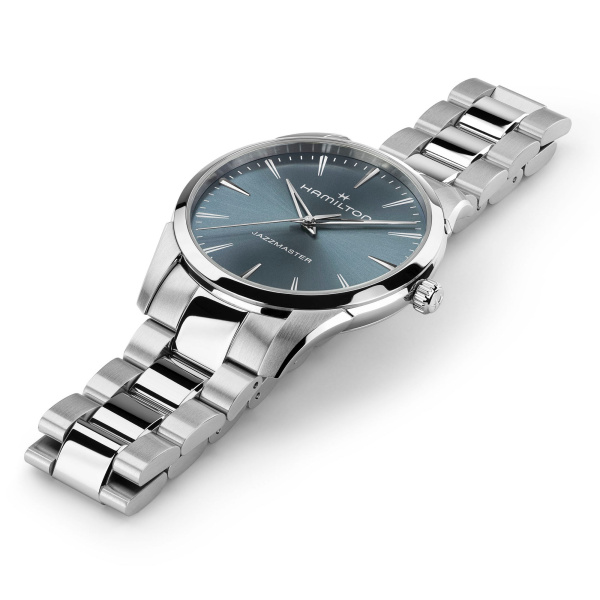 Montre Hamilton Jazzmaster Quartz 40 mm Cadran Bleu Bracelet Acier