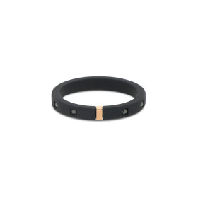 Bague pour homme Mano J en titane noir, or 18 carats et 10 diamants noirs