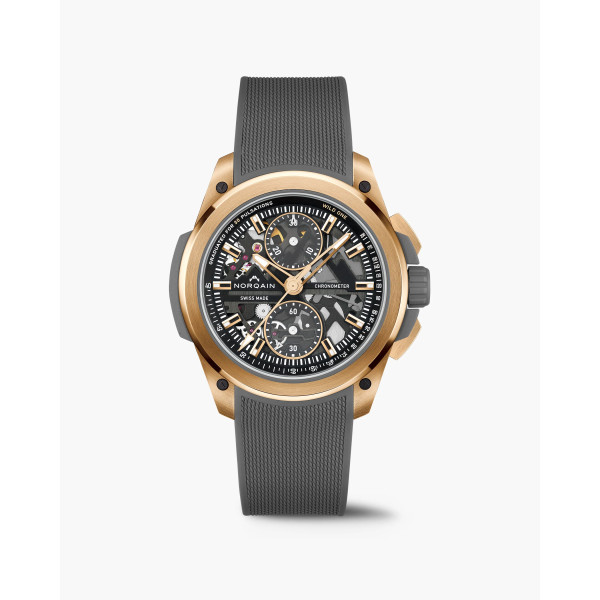 Montre Norqain Wild One 42mm Skeleton Chrono Red Gold Édition limitée Boucle Norteq