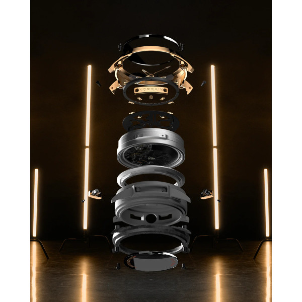 Montre Norqain Wild One 42mm Skeleton Chrono Red Gold Édition limitée Boucle Norteq