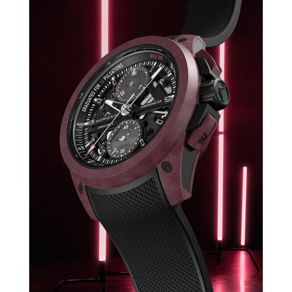 Montre Norqain Wild One 42mm Skeleton Chrono Édition limitée Bracelet Caoutchouc Noir