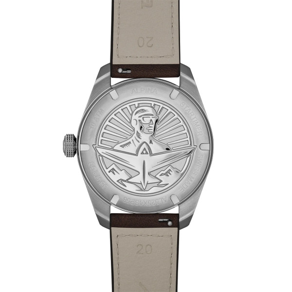 Montre Alpina Startimer Pilot Automatic 40mm Cadran Kaki Bracelet Cuir Brun