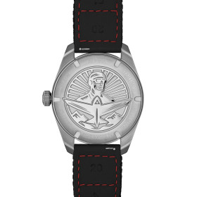 Montre Alpina Startimer Pilot Automatic 40mm Cadran Noir Bracelet Cuir Noir