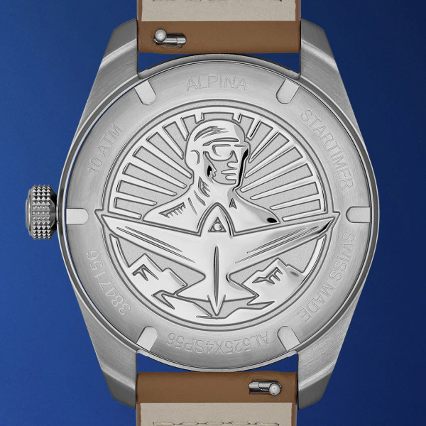Montre Alpina Startimer Pilot Automatic 40mm Cadran Bleu Bracelet Cuir Brun