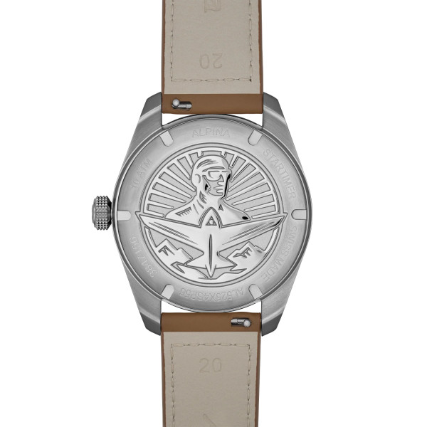 Montre Alpina Startimer Pilot Automatic 40mm Cadran Bleu Bracelet Cuir Brun