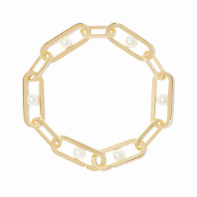 Bracelet Dinh Van Maillon Perle grand modèle Or Jaune