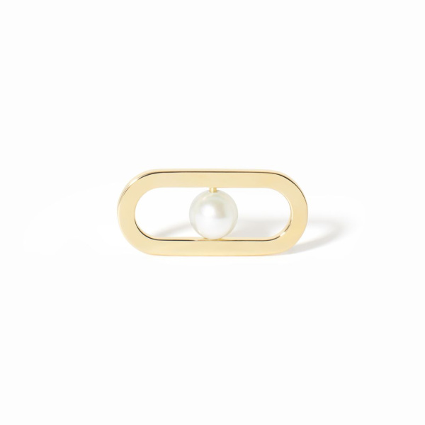 Mono boucle d'oreille Dinh Van Mono boucle d'oreille Maillon Perle Or Jaune