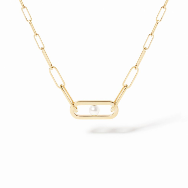Collier Dinh Van Maillon Perle petit modèle Or Jaune
