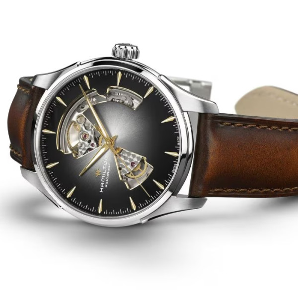 Montre Hamilton Jazzmaster Open Heart Auto 40mm Cadran Noir Bracelet Acier
