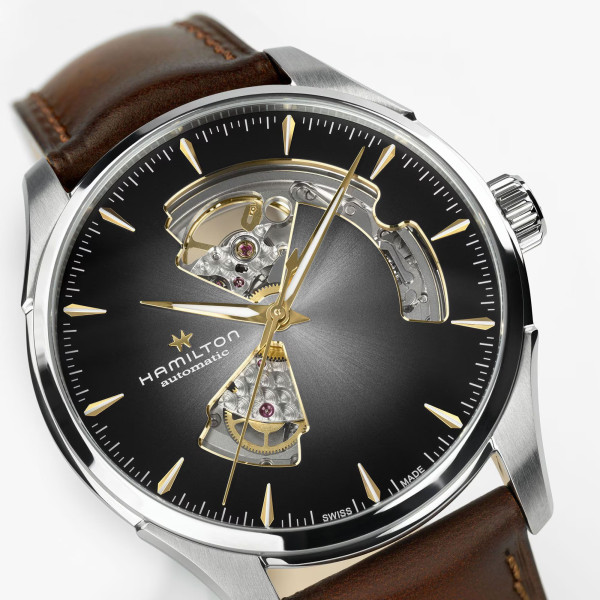 Montre Hamilton Jazzmaster Open Heart Auto 40mm Cadran Noir Bracelet Acier
