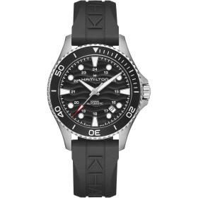 Montre Hamilton Khaki Navy Scuba H82415330 40mm Automatique Cadran noir laqué bracelet caoutchouc