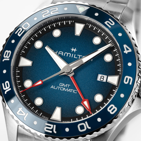 Montre Hamilton Khaki Navy Scuba H82535140 43mm Automatique GMT Cadran bleu
