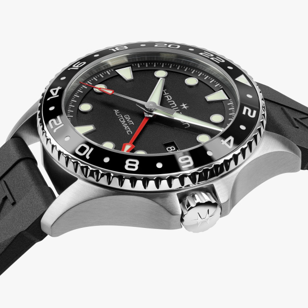 Montre Hamilton Khaki Navy Scuba H82555330 43mm Automatique GMT Cadran noir
