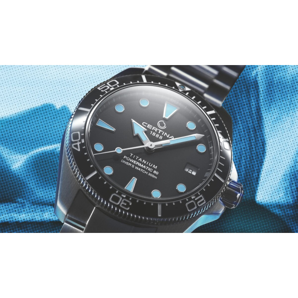 Montre Certina DS Action Diver C048.807.44.081.00 38mm Automatique Cadran gris Titane