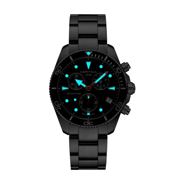Montre Certina DS Action Chrono C048.417.11.051.00 42mm Quartz Cadran noir