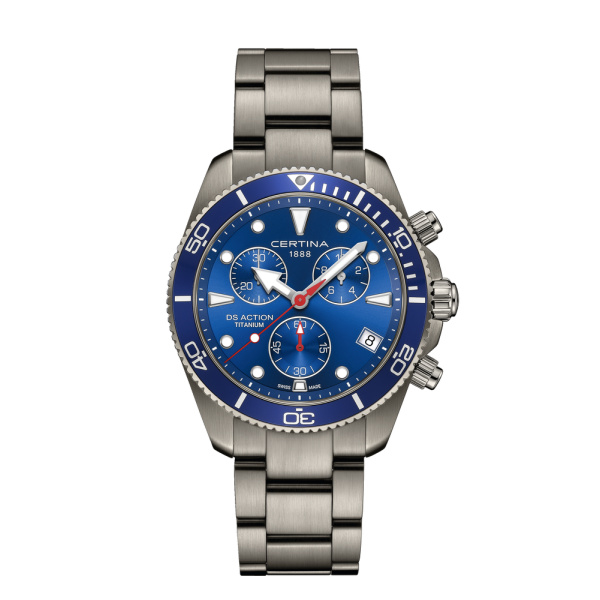 Montre Certina DS Action Chrono C048.417.44.041.00 42mm Quartz Cadran bleu titane