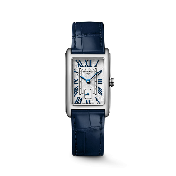 Montre Longines DolceVita L5.512.4.70.2 23x37mm Quartz Cadran argenté flinqué bracelet bleu