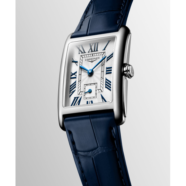 Montre Longines DolceVita L5.512.4.70.2 23x37mm Quartz Cadran argenté flinqué bracelet bleu