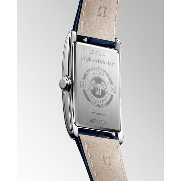 Montre Longines DolceVita L5.512.4.70.2 23x37mm Quartz Cadran argenté flinqué bracelet bleu