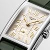 Montre Longines DolceVita L5.255.4.08.2 20.80x32mm Quartz Boîtier rectangulaire acier cadran ivoire flinqué bracelet vert