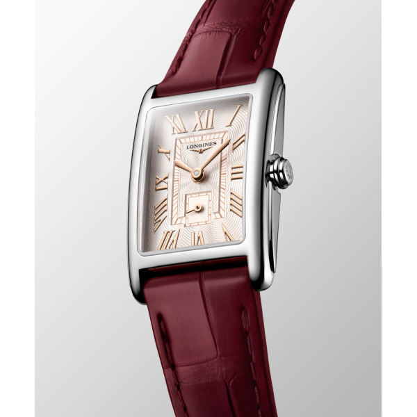 Montre Longines DolceVita L5.255.4.28.2 20.80x32mm Quartz Cadran ivoire flinqué bracelet rouge