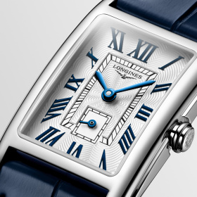 Montre Longines DolceVita L5.255.4.70.2 20.80x32mm Quartz Cadran argenté flinqué bracelet bleu
