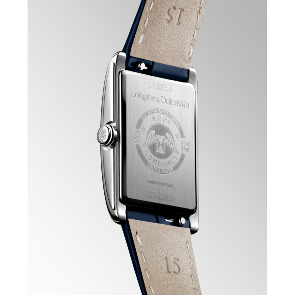 Montre Longines DolceVita L5.255.4.70.2 20.80x32mm Quartz Cadran argenté flinqué bracelet bleu