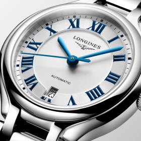 Montre Longines PrimaLuna L8.123.4.71.6 30mm Automatique Cadran argenté soleil