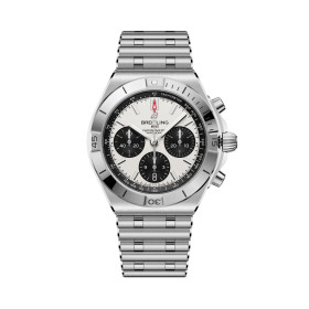 Montre Breitling Chronomat B01 Chronograph 42mm Automatique Cadran blanc bracelet acier