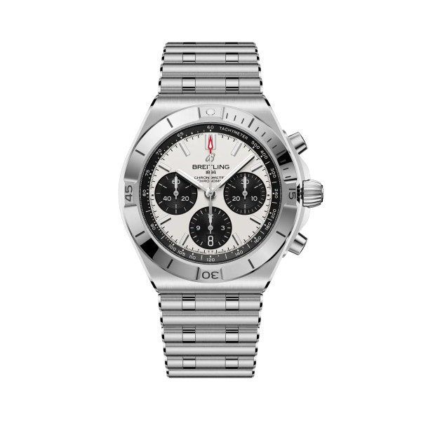 Montre Breitling Chronomat B01 Chronograph 42mm Automatique Cadran blanc bracelet acier